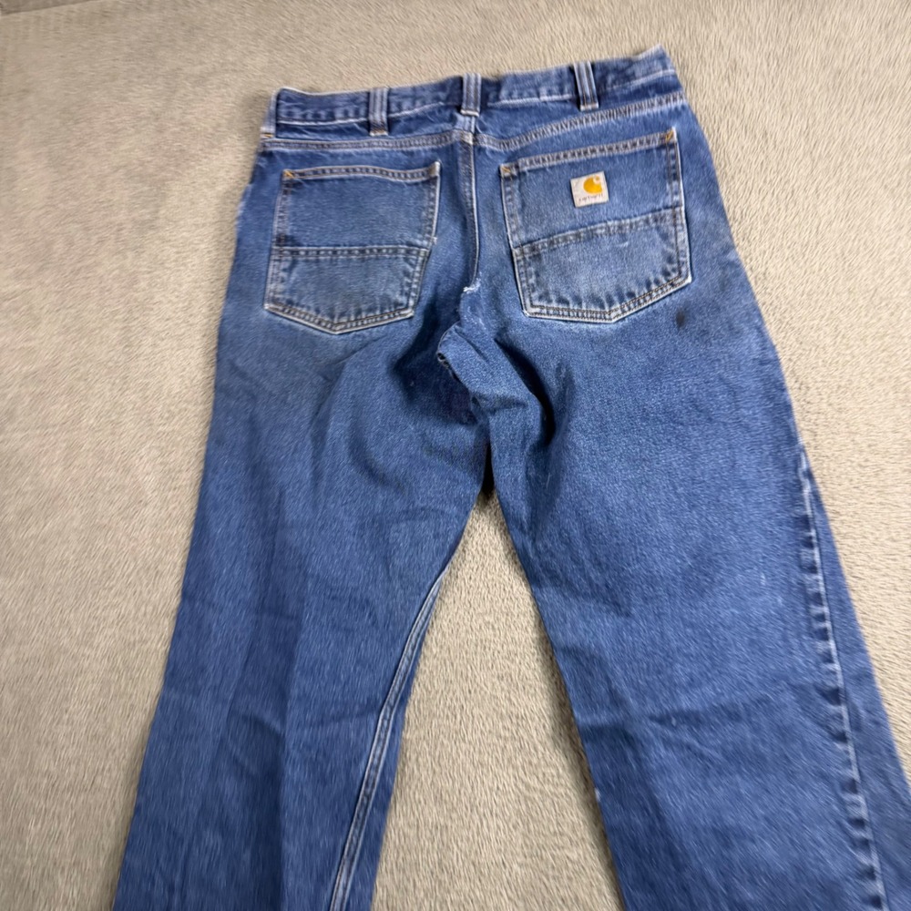 Carhartt Relaxed Fit Straight Leg Blue Denim Jeans 32x32 Distressed Workwear